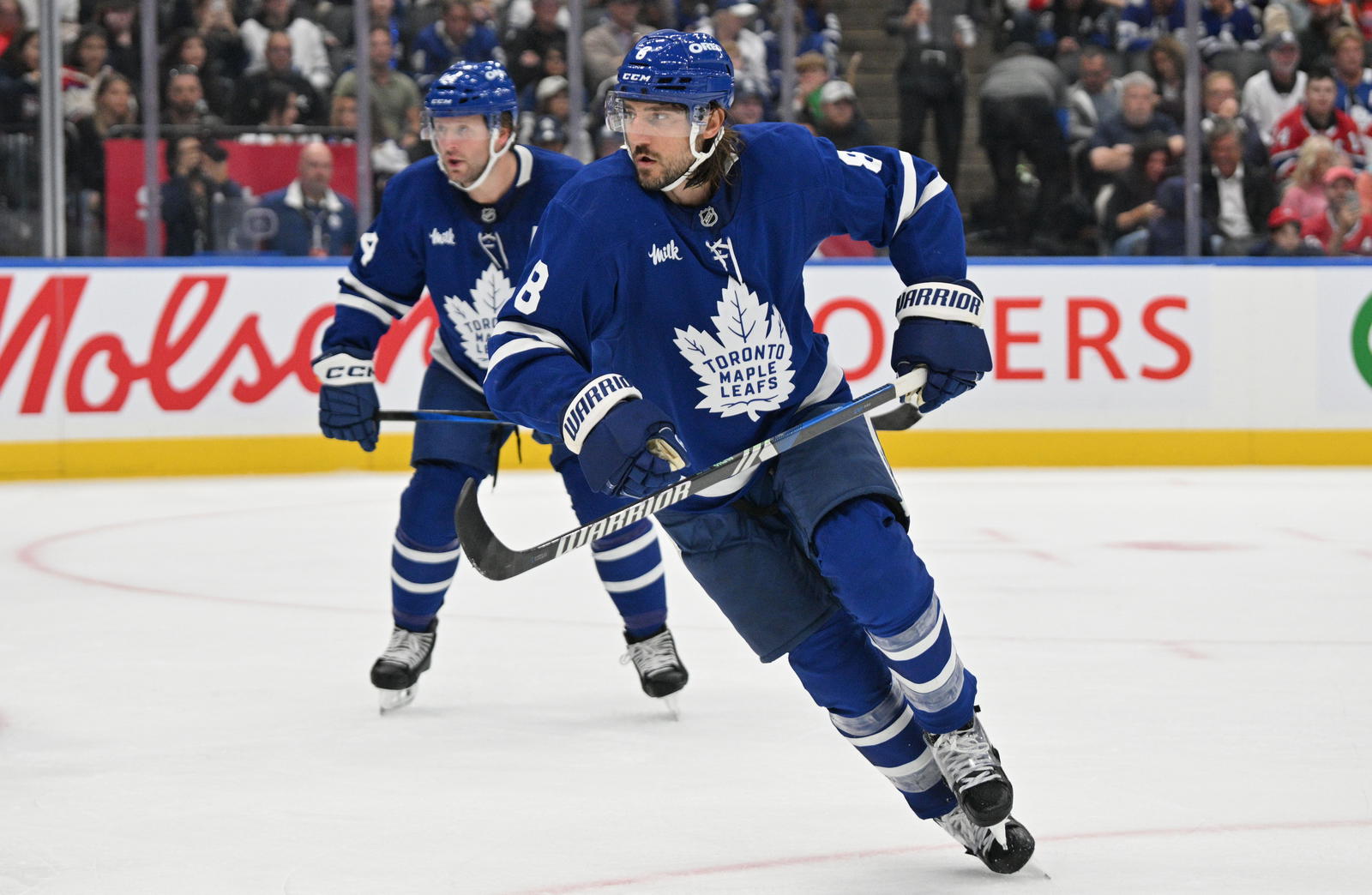 Morgan Rielly and Chris Tanev (Dan Hamilton-Imagn Images)