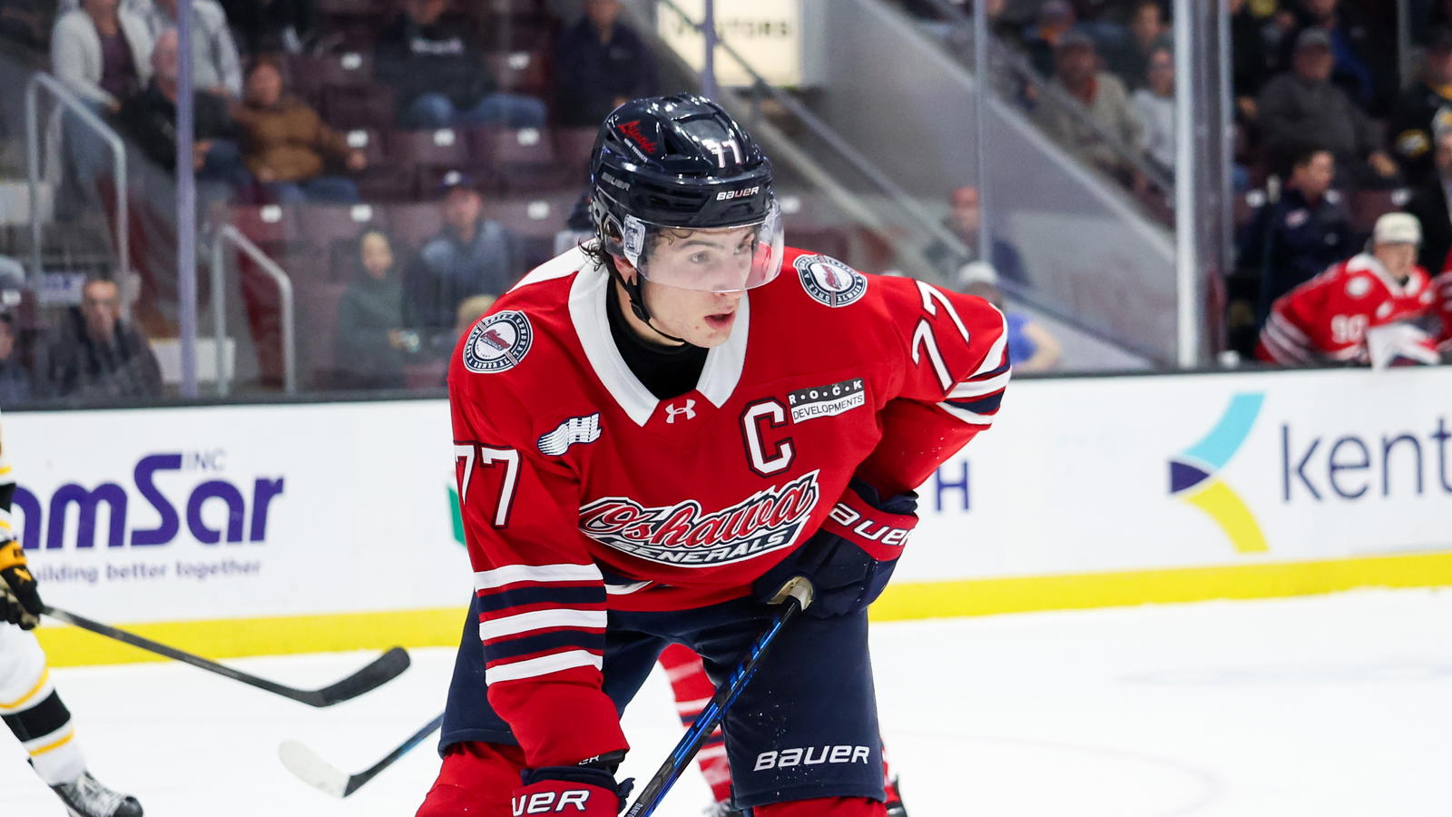 <i>Ben Danford (77).&nbsp;Photo credit: Natalie Shaver/OHL Images</i>