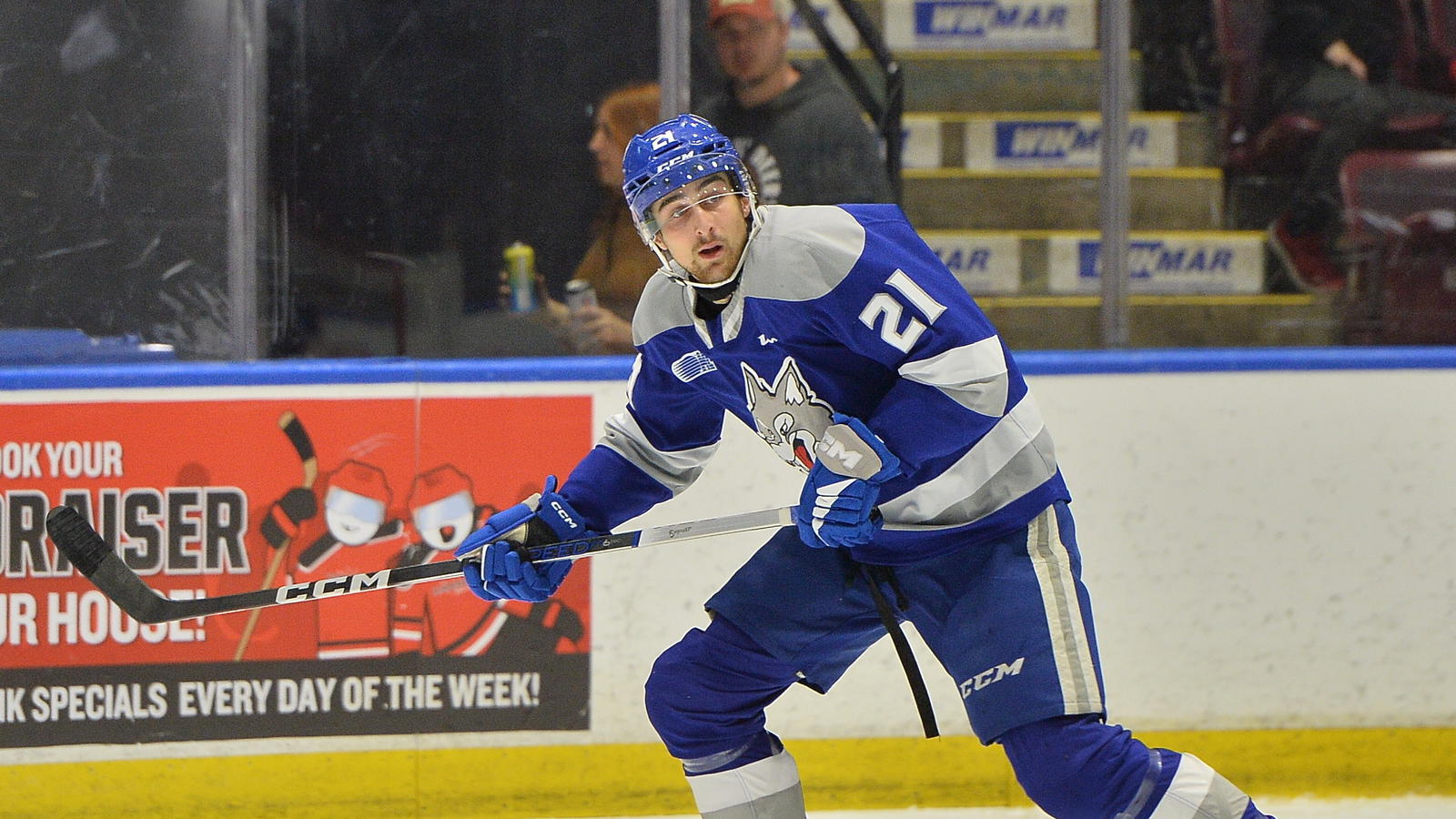 Sudbury Wolves forward Alex Pharand. <i>Photo credit: Terry Wilson/OHL Images</i>