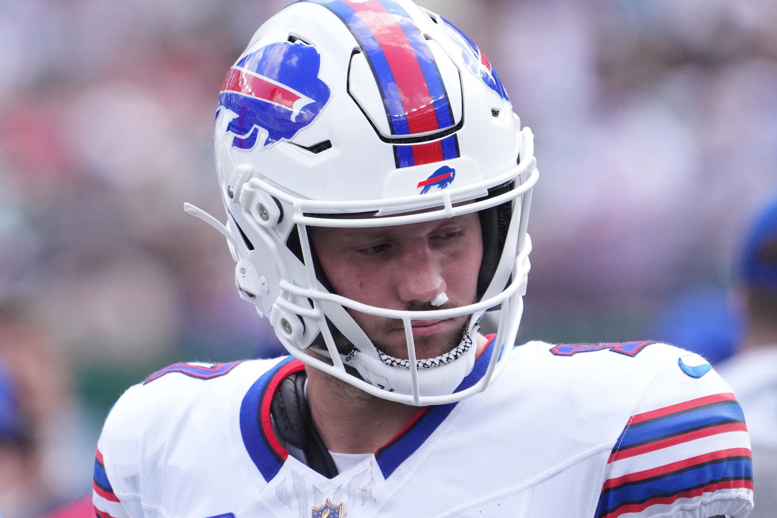 Buffalo Bills quarterback Josh Allen. Credit: Robert Deutsch-Imagn Images.