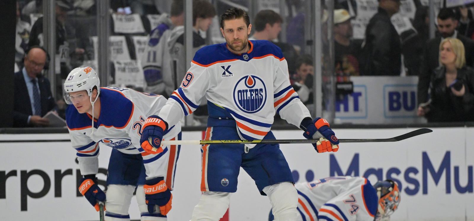 Trent Frederic will get a look alongside Connor McDavid and Leon Draisaitl vs. the Kraken on Wednesday. Photo by: © Jayne Kamin-Oncea Imagn Images