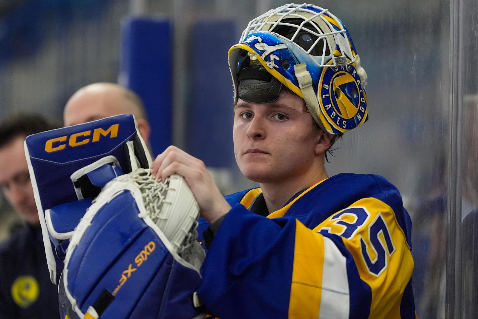 Evan Gardner of the Saskatoon Blades (Photo Credit:&nbsp;Steve Hiscock/Saskatoon Blades/WHL)