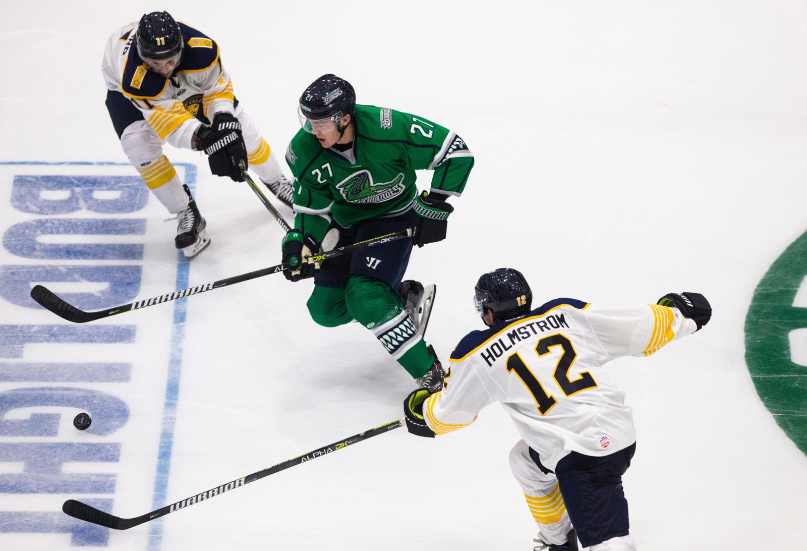 The Norfolk Admirals facing off against the Florida Everblades in ECHL action (Wangyuxuan Xu/Naples Daily News USA TODAY NETWORK - FLORIDA, Naples Daily News via Imagn Content Services, LLC)