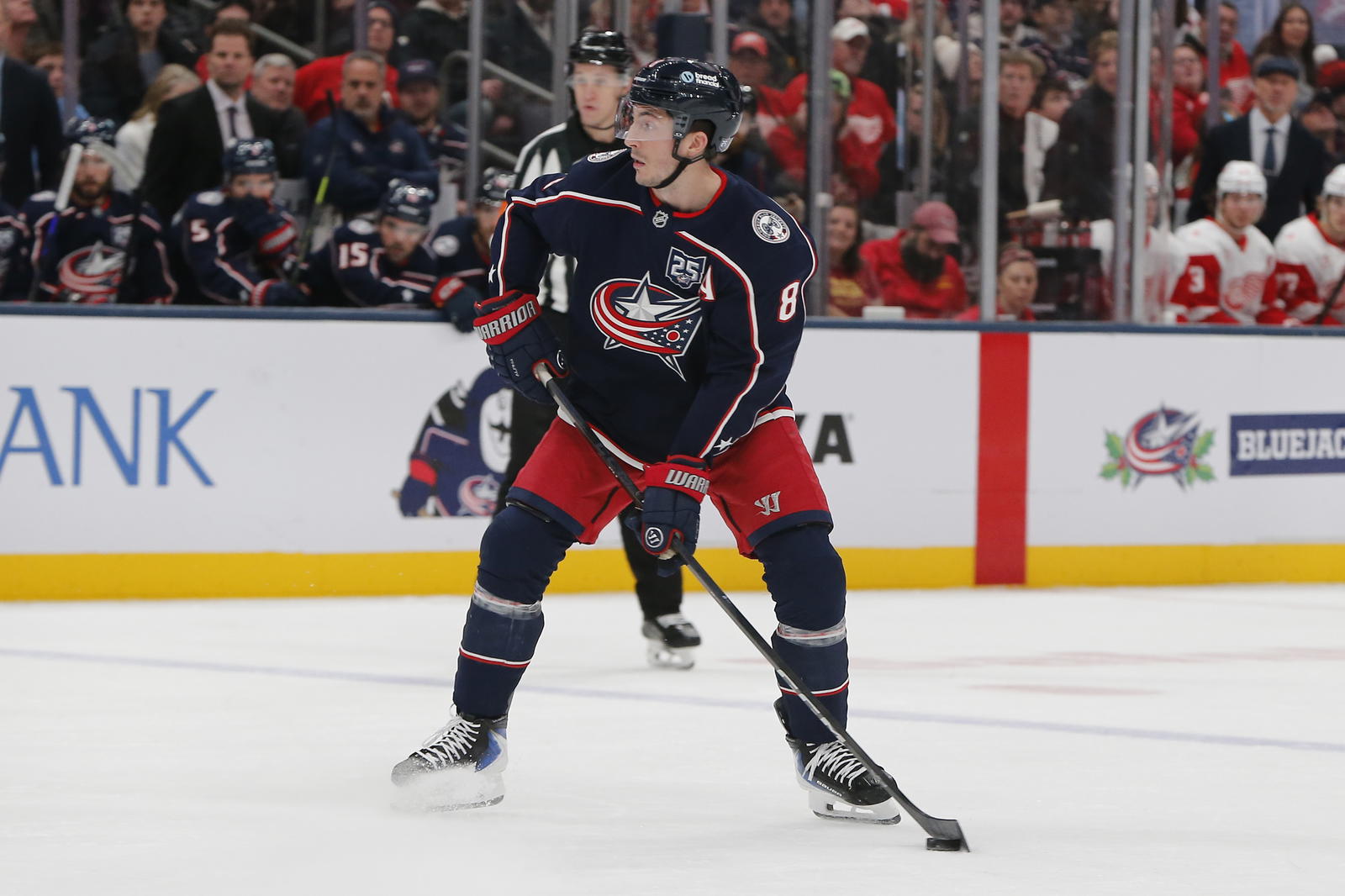 Columbus Blue Jackets defenseman Zach Werenski led the 4 Nations Face-Off in scoring, with six points, all assists. (Russell LaBounty-Imagn Images)