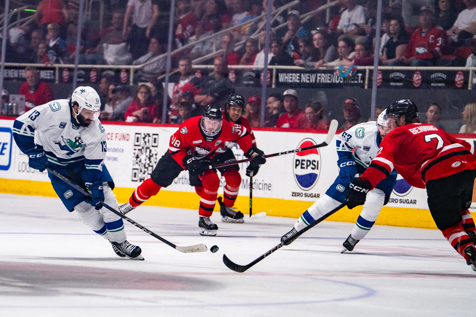 Arshdeep Bains of the Abbotsford Canucks (Photo Credit: Lizz Child/FloSports)