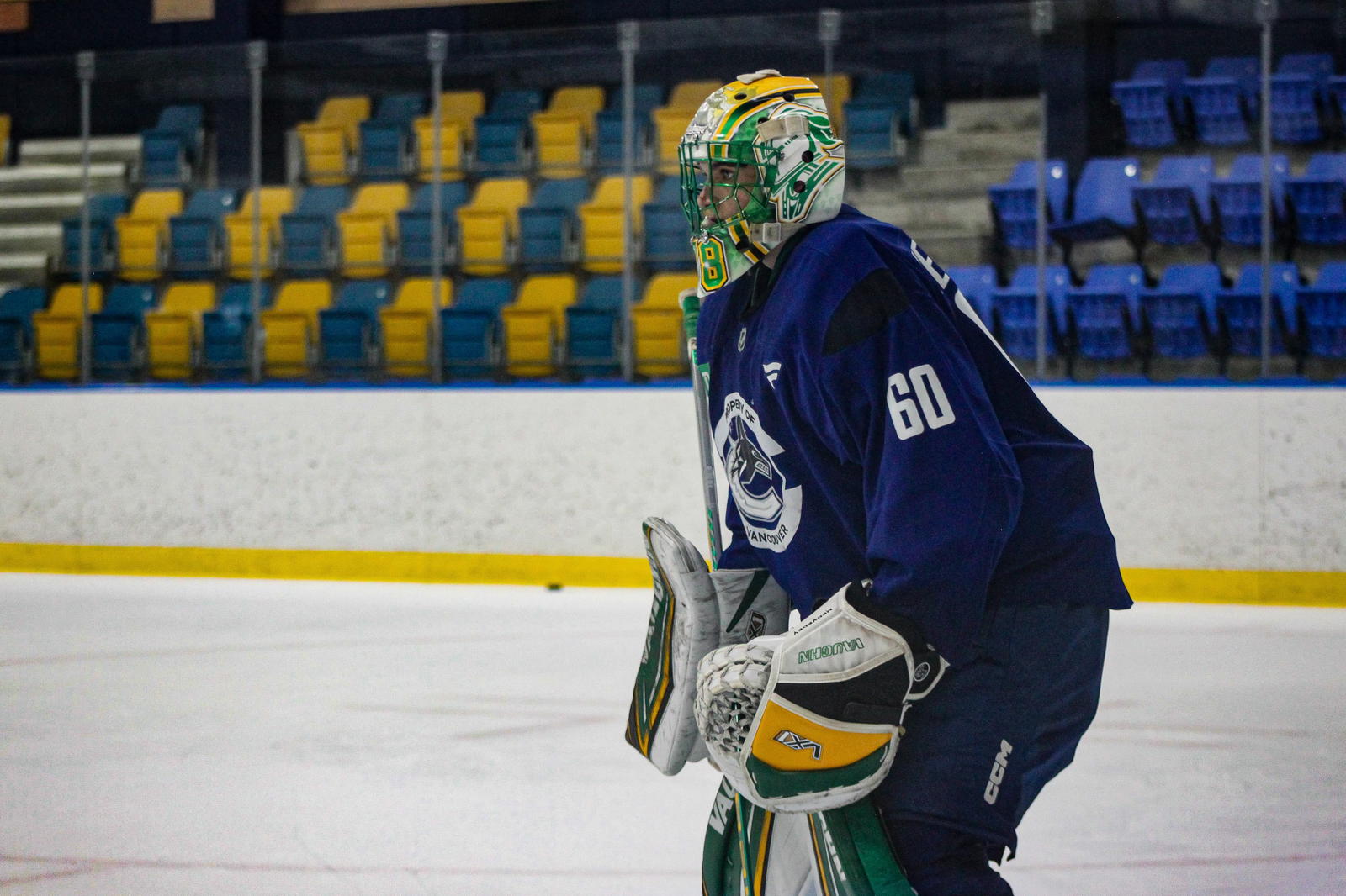 Canucks prospect Aleksei Medvedev at 2025 Canucks Development Camp. (Photo Credit: Kaja Antic/THN)&nbsp;