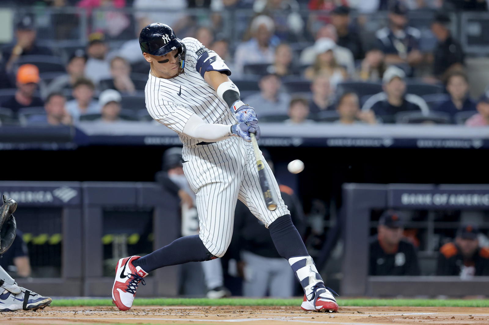 New York Yankees outfielder Aaron Judge. Credit: Brad Penner-Imagn Images.