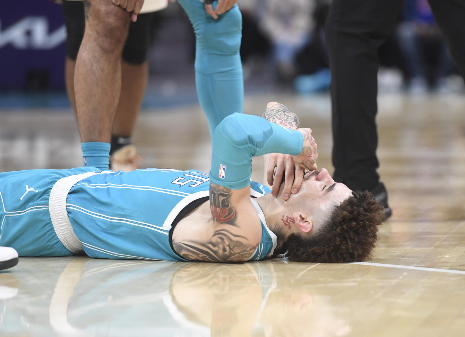 Charlotte Hornets guard LaMelo Ball. Credit: Sam Sharpe-Imagn Images.