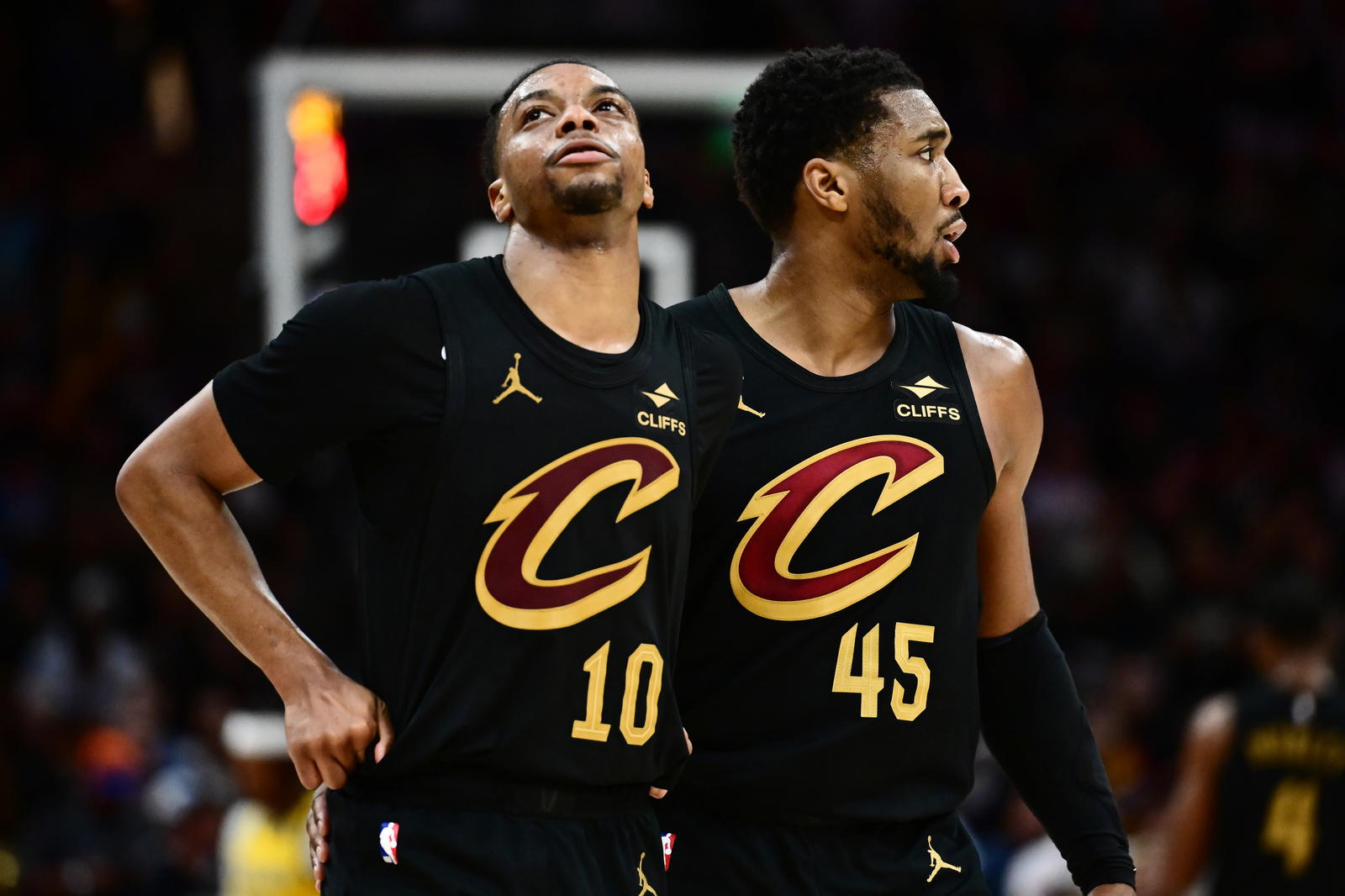 Cleveland Cavaliers guards Darius Garland and Donovan Mitchell. Credit: Ken Blaze-Imagn Images.