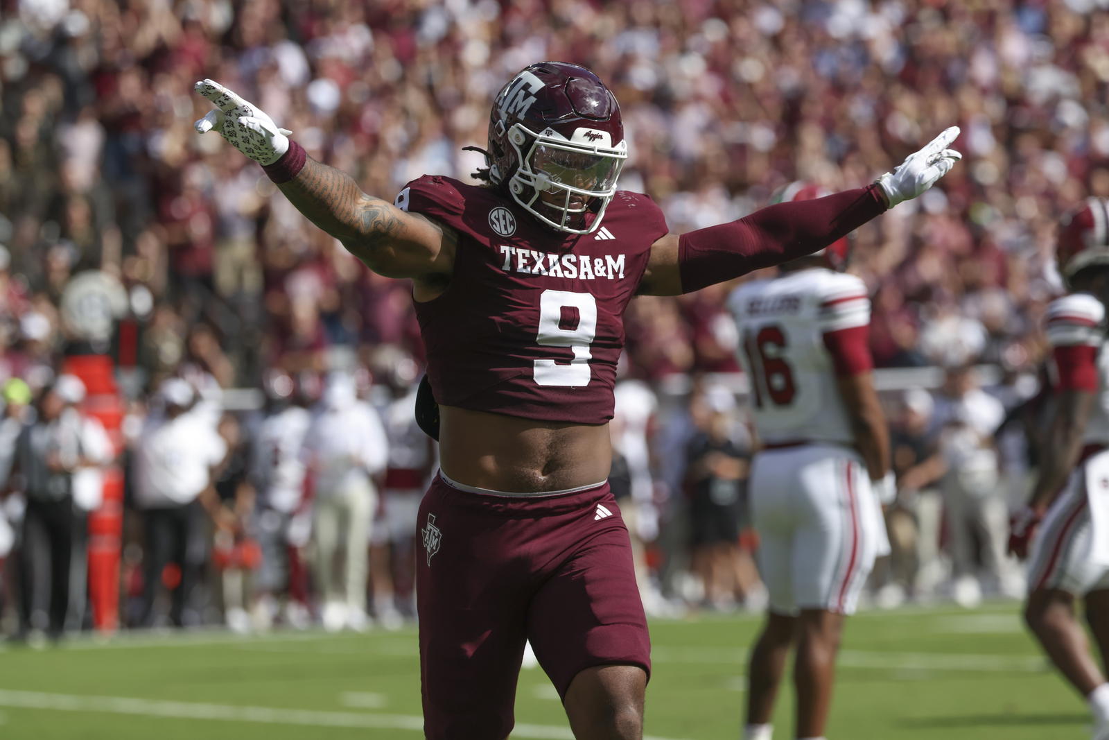 Texas A&amp;M Aggies edge rusher Cashius Howell. Credit:&nbsp;Troy Taormina-Imagn Images.