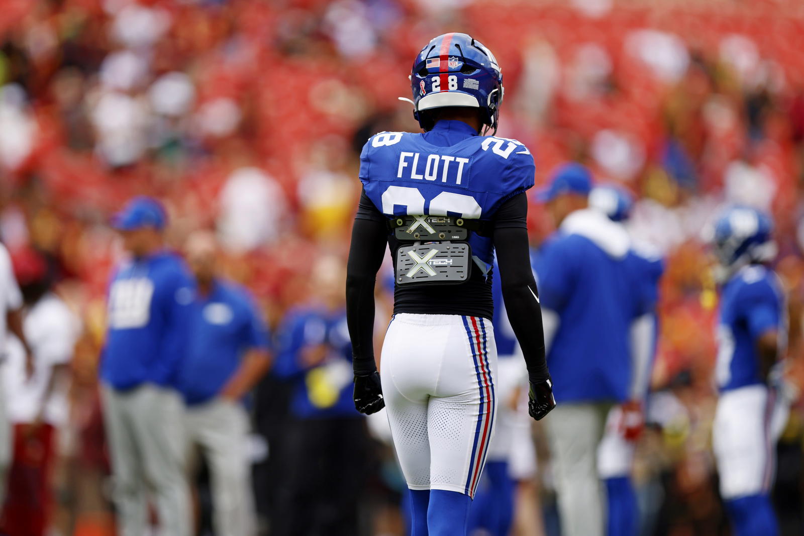 New York Giants cornerback Cor'Dale Flott. Credit:&nbsp;Peter Casey-Imagn Images.