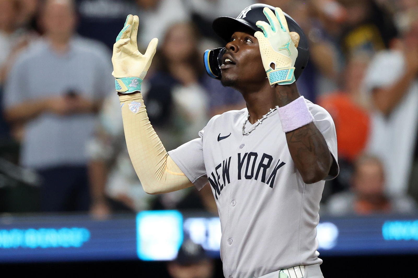 New York Yankees second baseman Jazz Chisholm. Credit: Daniel Kucin Jr.-Imagn Images.