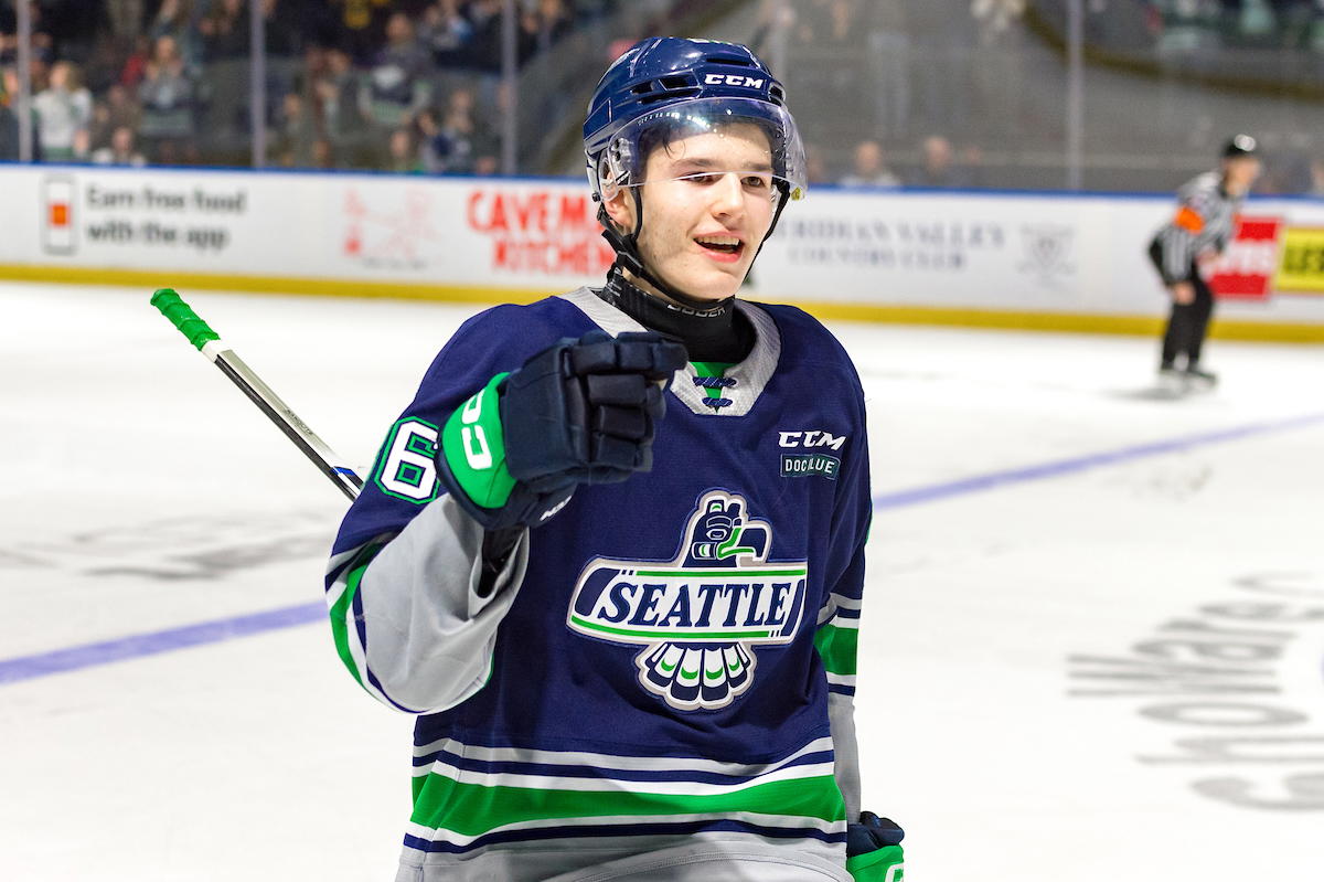 Braeden Cootes of the Seattle Thunderbirds (Photo Credit:&nbsp;Brian Liesse/Seattle Thunderbirds/WHL)