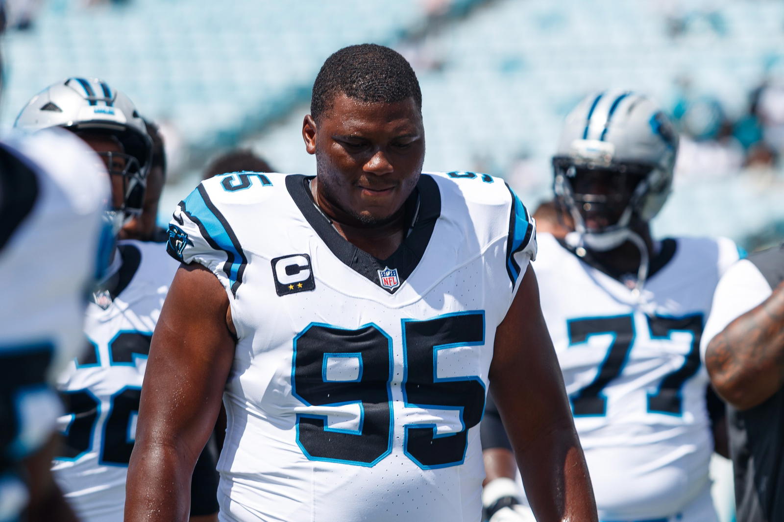 Carolina Panthers defensive tackle Derrick Brown. Credit:&nbsp;Morgan Tencza-Imagn Images.