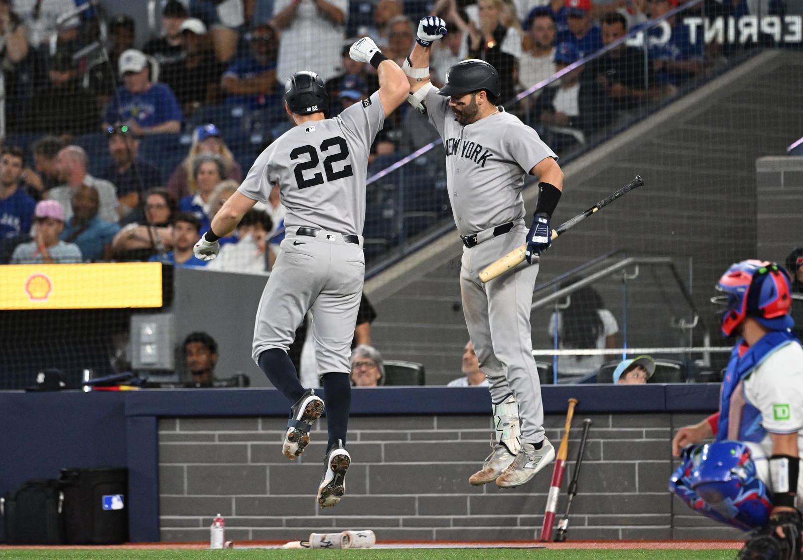 New York Yankees first baseman Ben Rice and catcher Austin Wells. Credit:&nbsp;Dan Hamilton-Imagn Images.