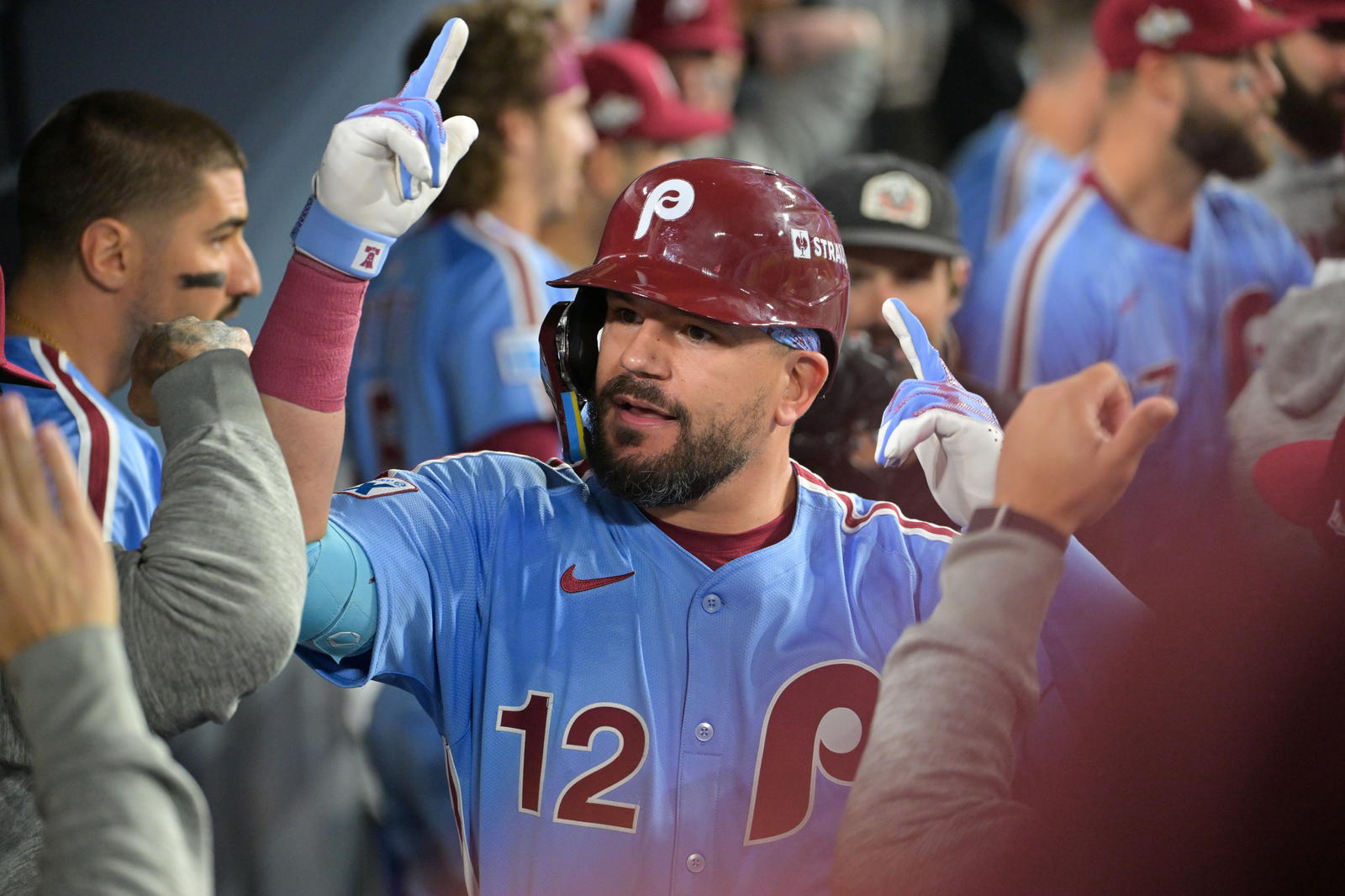 Philadelphia Phillies designated hitter Kyle Schwarber. Credit:&nbsp;Jayne Kamin-Oncea-Imagn Images.