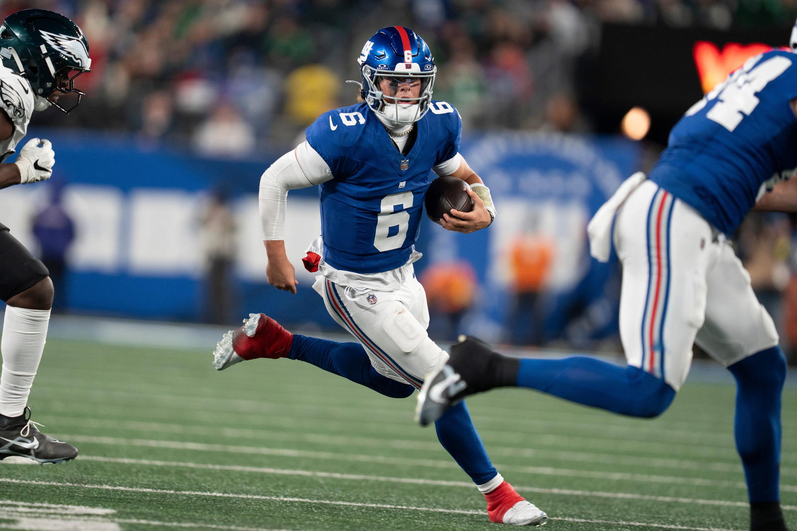 New York Giants quarterback Jaxson Dart. Credit:&nbsp;Julian Leshay Guadalupe/NorthJersey.com / USA TODAY NETWORK via Imagn Images.