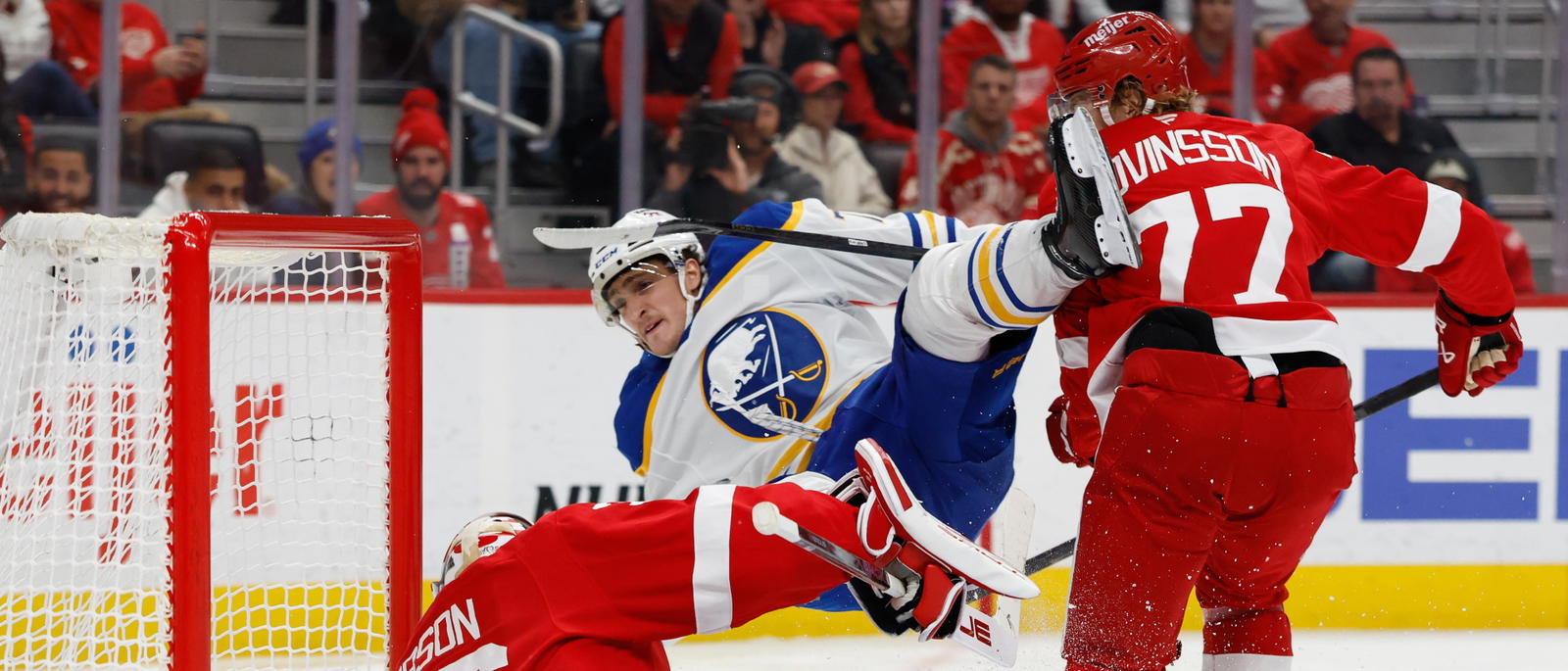 John Gibson (left); Tage Thompson (center) -- (Rick Osentoski, USA TODAY Images)