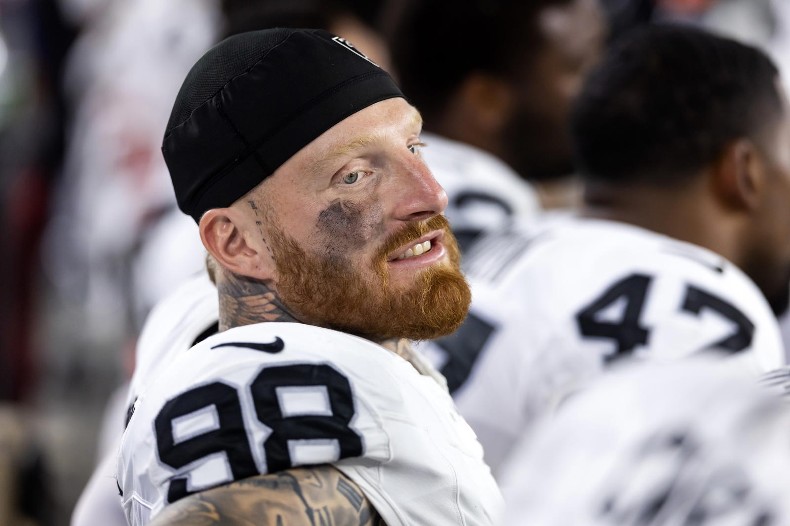 Las Vegas Raiders defensive end Maxx Crosby. Credit:&nbsp;Mark J. Rebilas-Imagn Images.