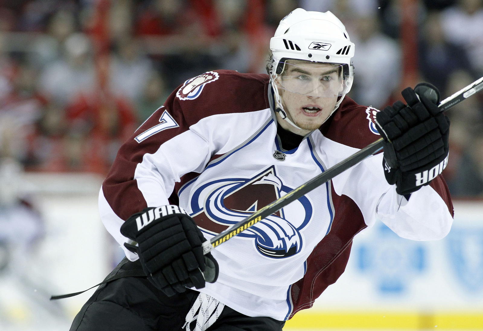 January 8, 2010; Raleigh, NC, USA; Colorado Avalanche center Ryan O'Reilly (37) against the Carolina Hurricanes at the RBC center. The Hurricanes defeated the Avalanche 2-1. Mandatory Credit: James Guillory-USPRESSWIRE
