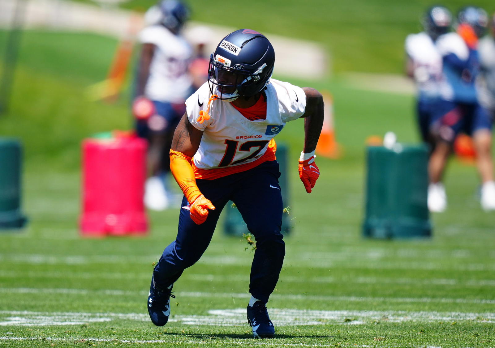 Denver Broncos cornerback Jahdae Barron. Credit: Ron Chenoy-Imagn Images.