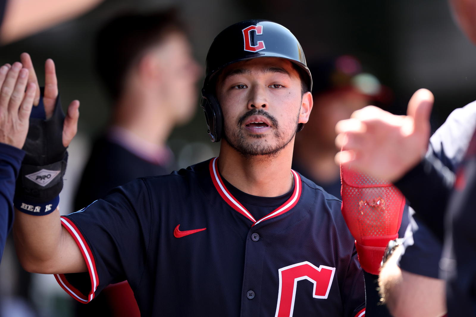 Cleveland Guardians outfielder Steven Kwan. Credit:&nbsp;Dennis Lee-Imagn Images.