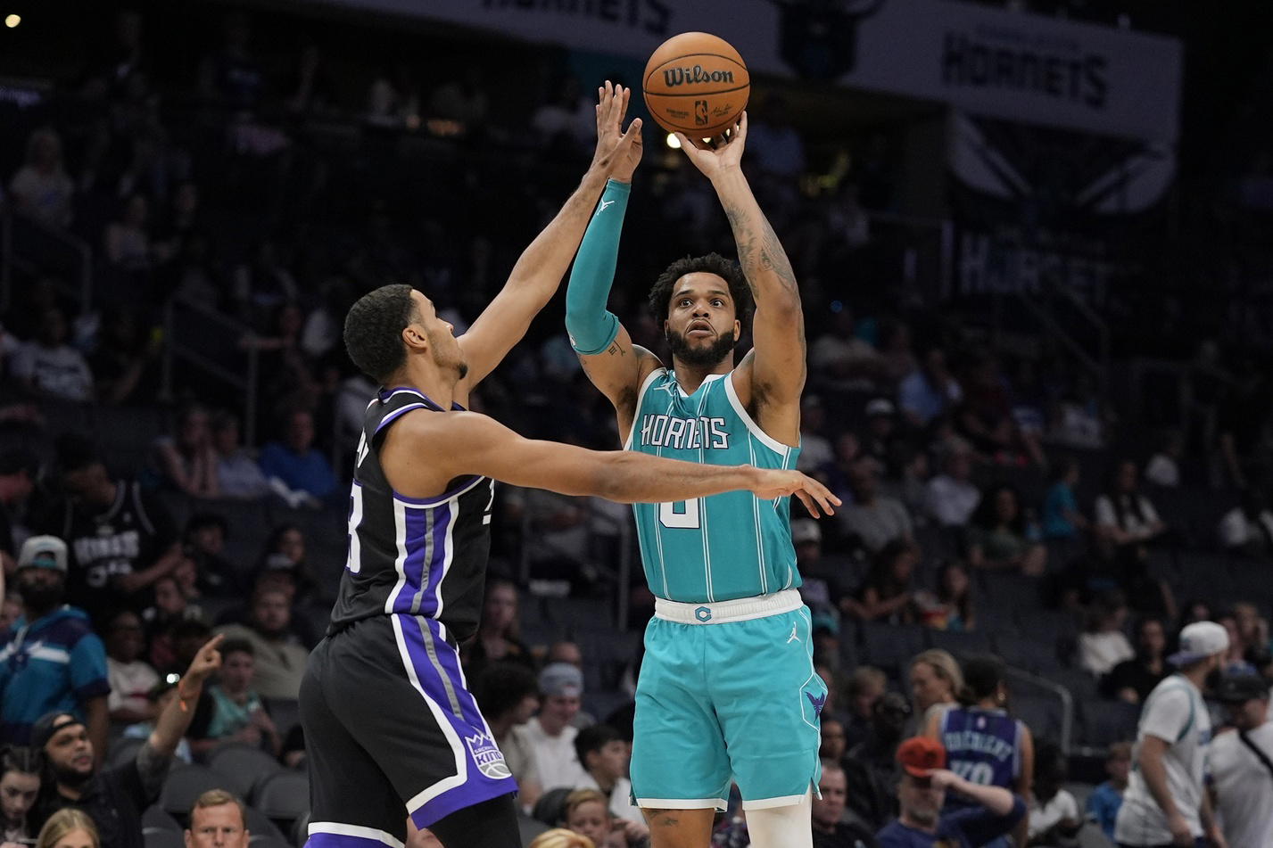 Charlotte Hornets forward Miles Bridges. Credit: Jim Dedmon-Imagn Images.
