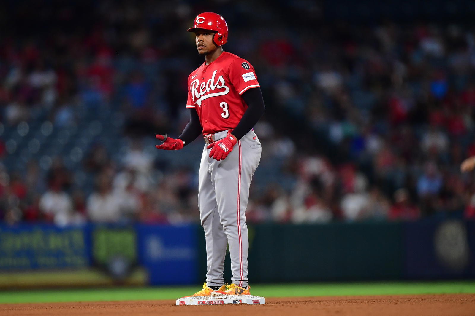 Cincinnati Reds third baseman Ke'Bryan Hayes. Credit: Gary A. Vasquez-Imagn Images.
