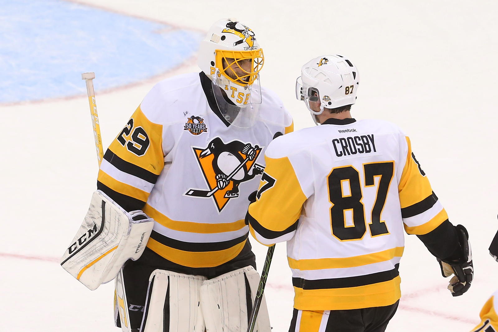Marc-Andre Fleury Reunites With Sidney Crosby At IIHF World Championships