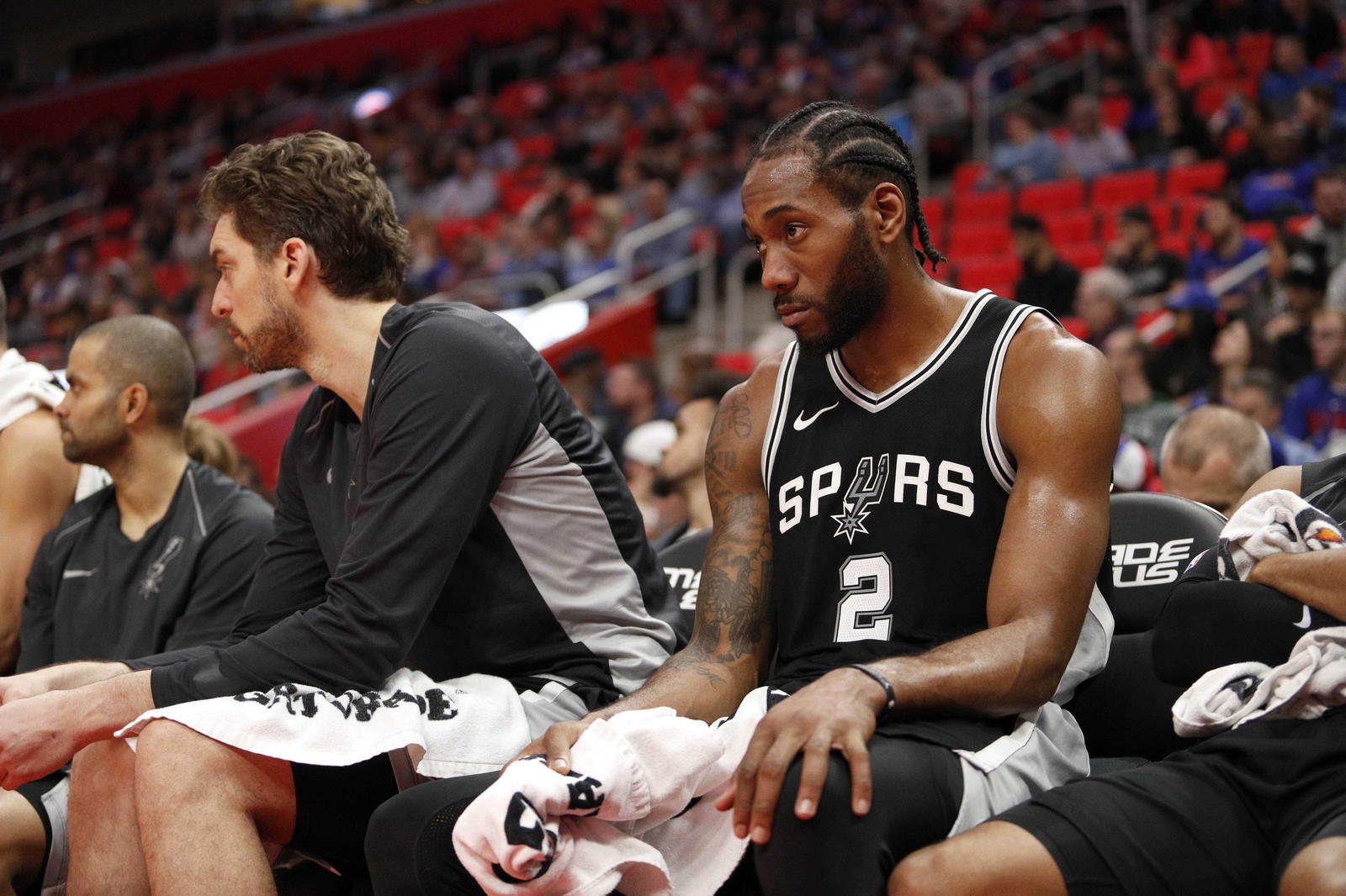 Kawhi Leonard during his time with the San Antonio Spurs. Credit: Raj Mehta-Imagn Images.