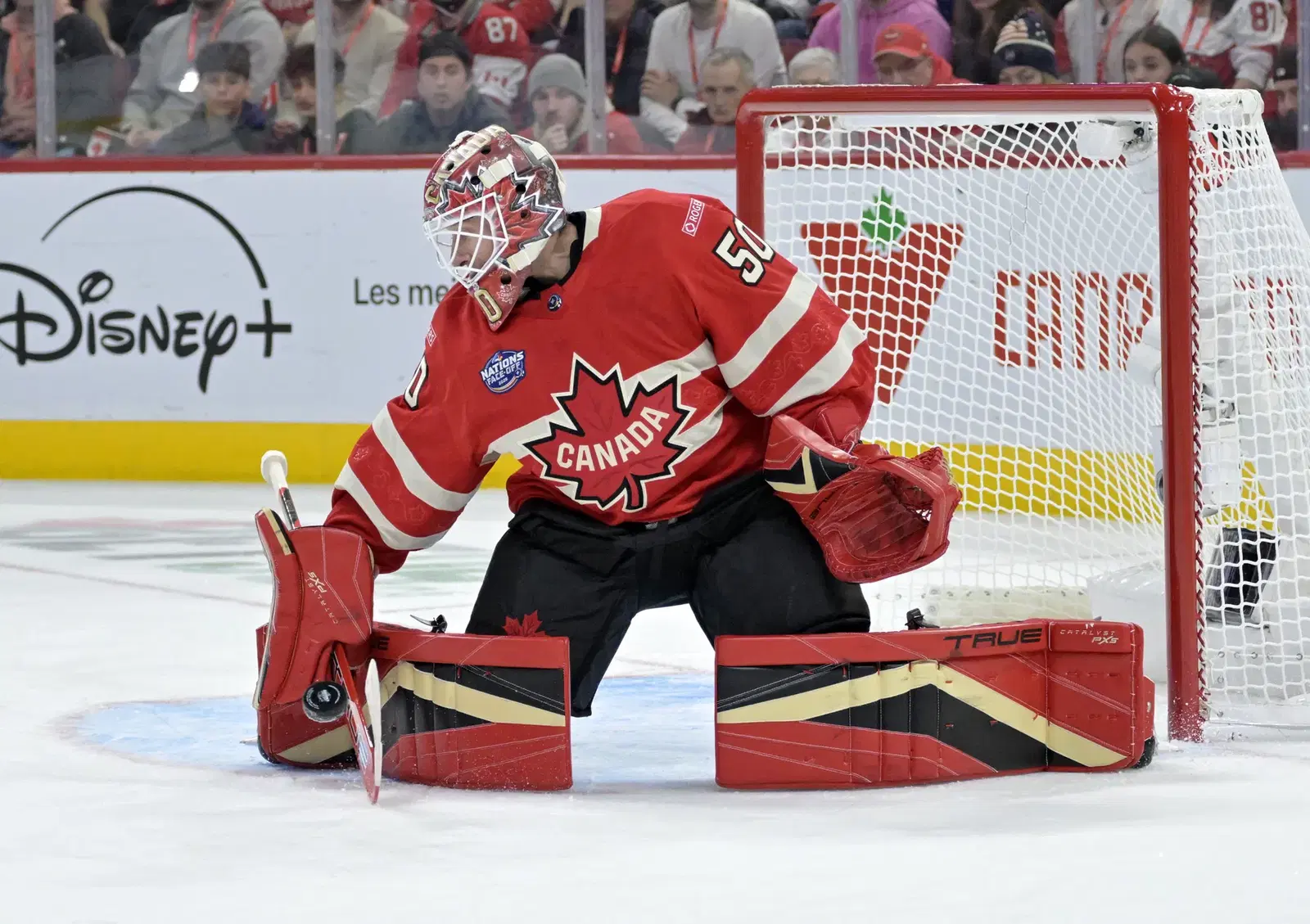 St. Louis Blues goalie Jordan Binnington pitched his second shutout in as many starts for Canada on Saturday in a 7-0 win over Slovakia at the IIHF World Championship in Stockholm, Sweden. (Eric Bolte-Imagn Images)
