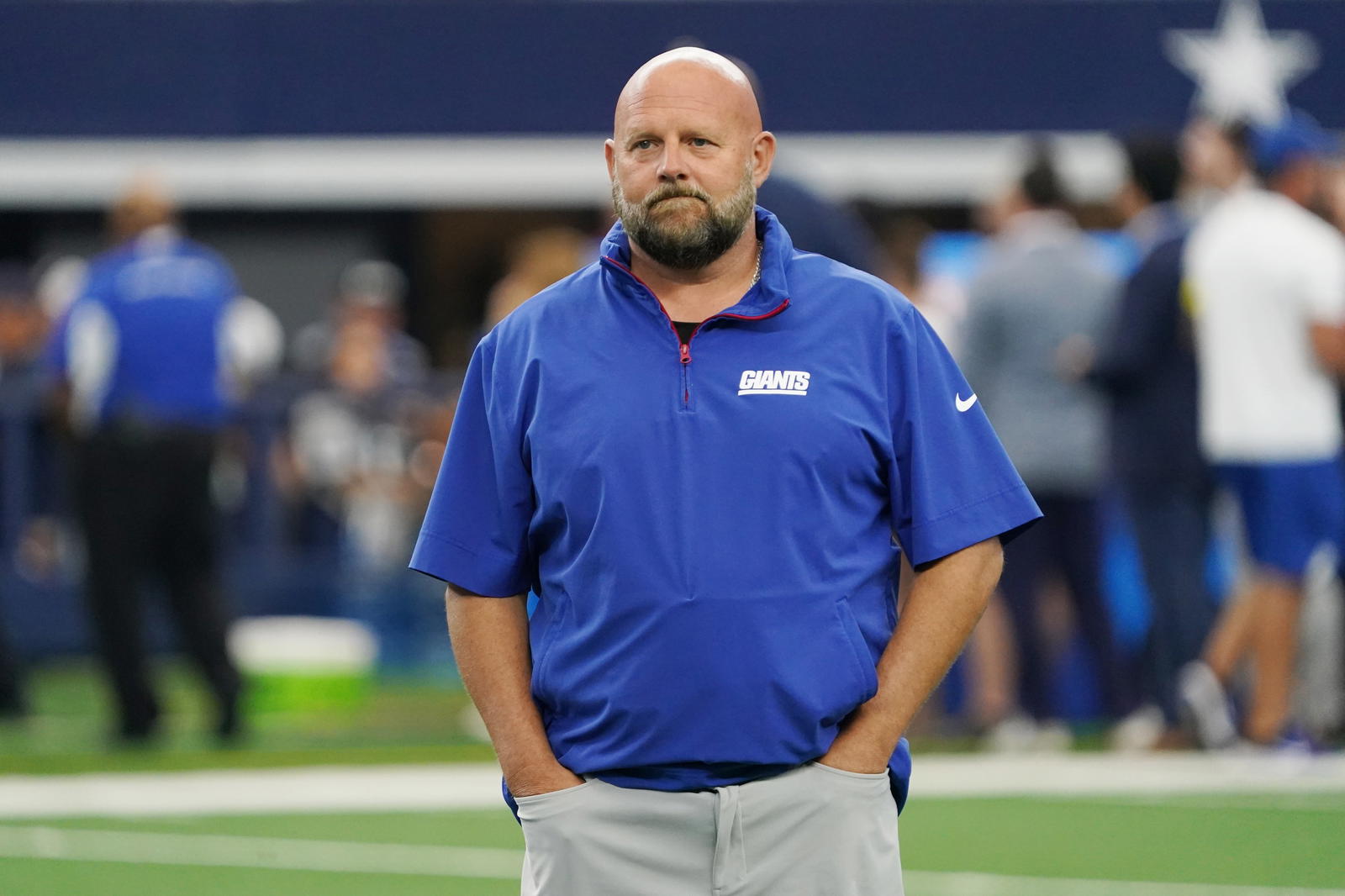 New York Giants coach Brian Daboll. Credit: Raymond Carlin III-Imagn Images.
