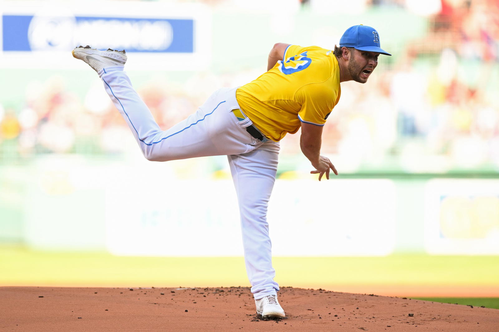 Boston Red Sox starting pitcher Kutter Crawford (50) pitches against the Tampa Bay Rays at Fenway Park in 2024. Brian Fluharty-Imagn Images