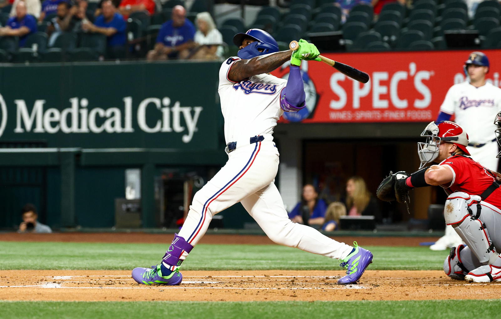 Texas Rangers outfielder Adolis Garcia. Credit: Kevin Jairaj-Imagn Images.