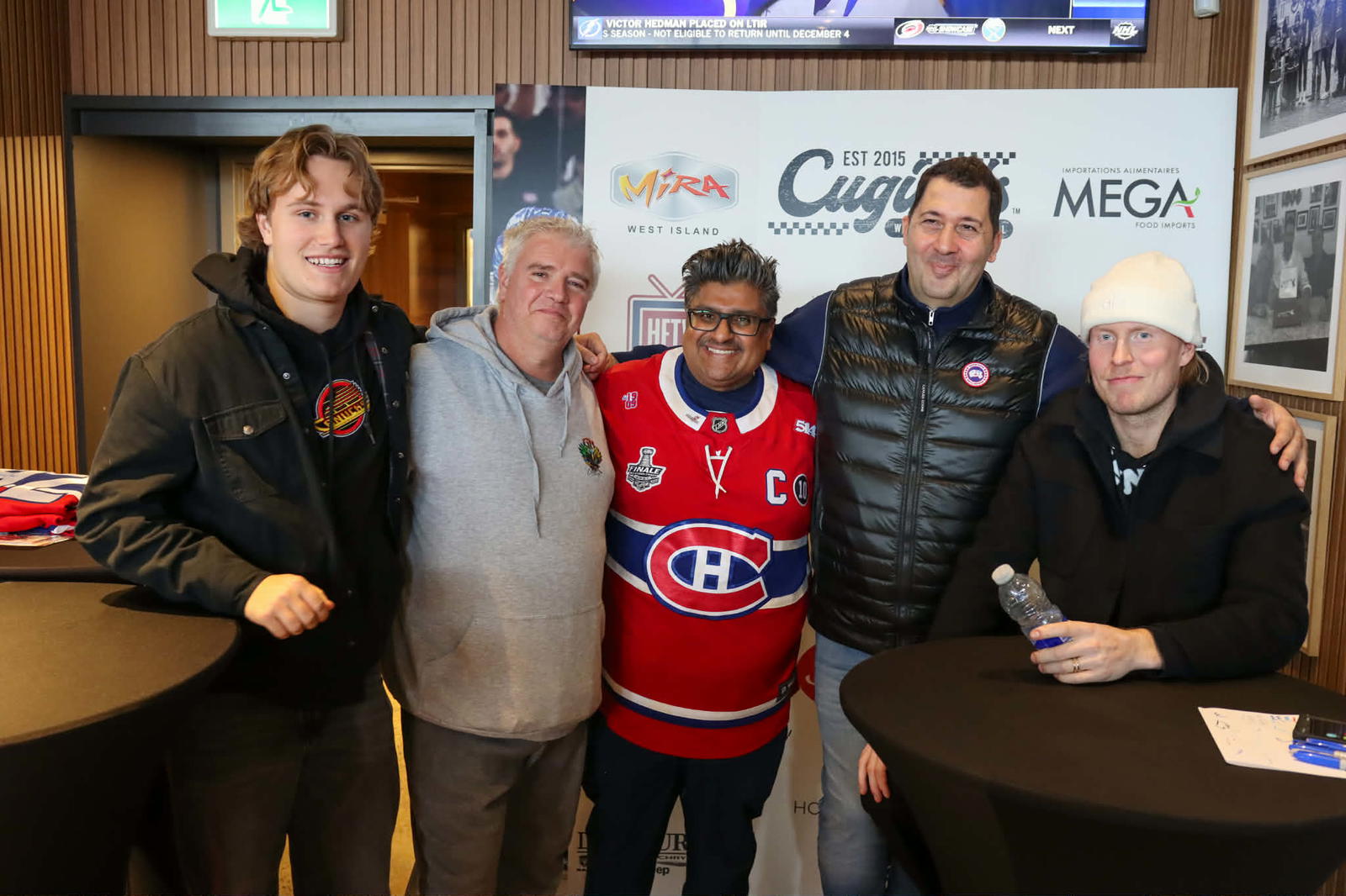 The event organizers with Patrik Laine