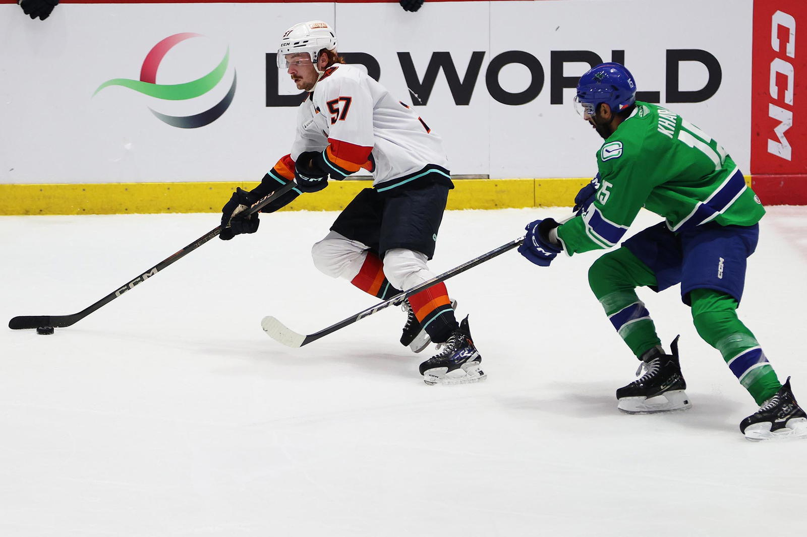 Jagger Firkus and Jujhar Khaira photo by Candace Kludt | The Hockey News