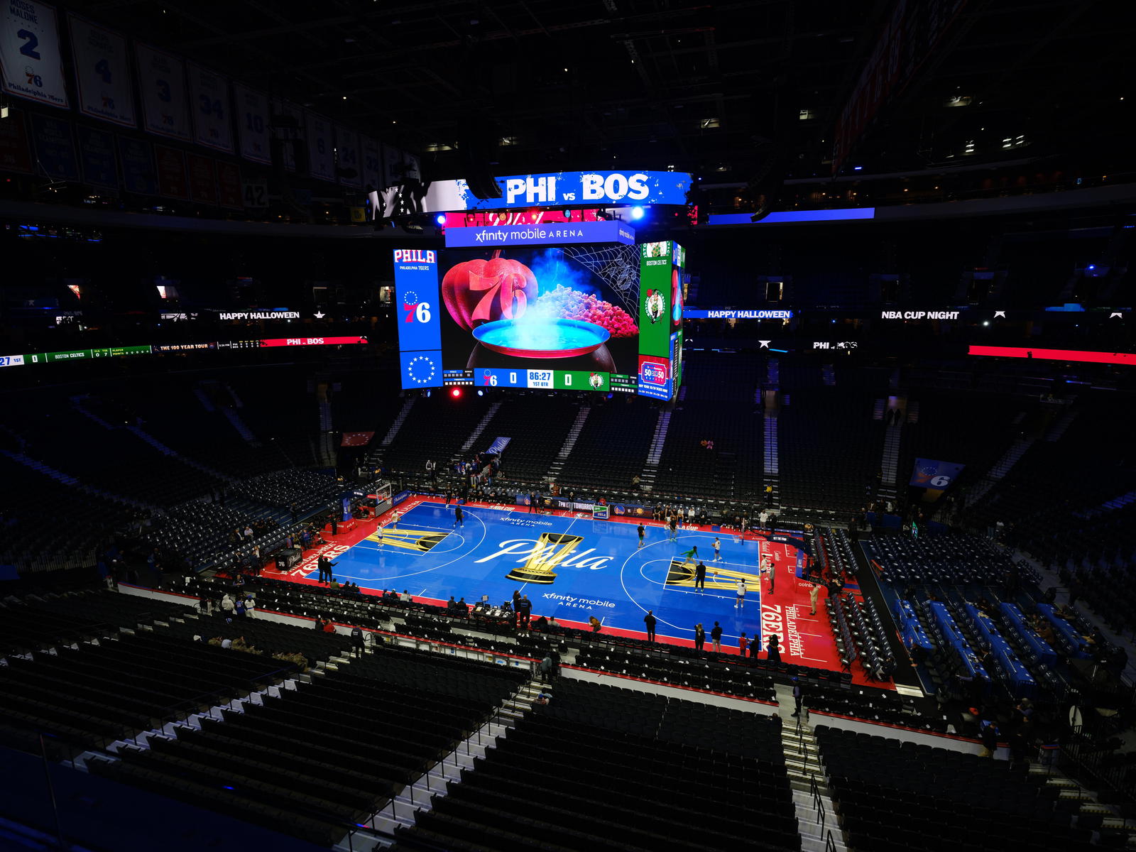 Oct 31, 2025; Philadelphia, Pennsylvania, USA; A general view before the game between the Boston Celtics and Philadelphia 76ers at Xfinity Mobile Arena. (Kyle Ross/Imagn Images)