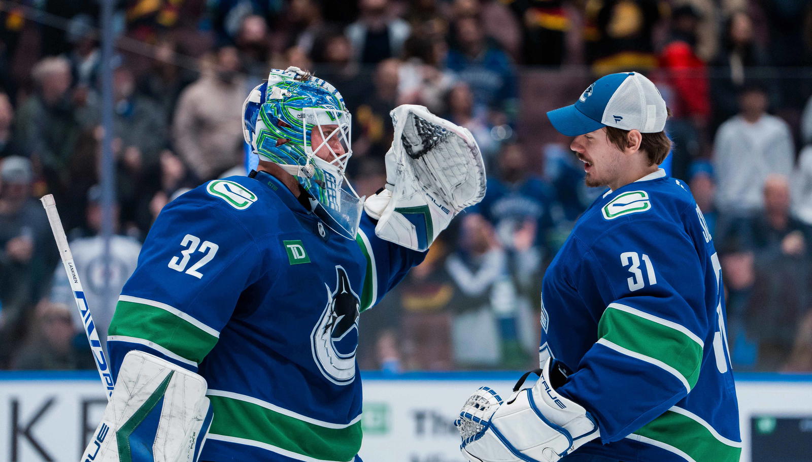 Kevin Lankinen and Arturs Silovs (Bob Frid-Imagn Images)