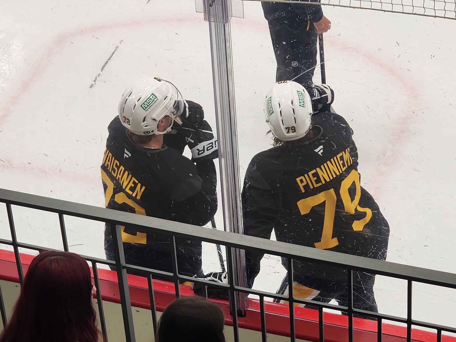 Joona Vaisanen and Emil Pieniniemi. (Kelsey Surmacz - The Hockey News)