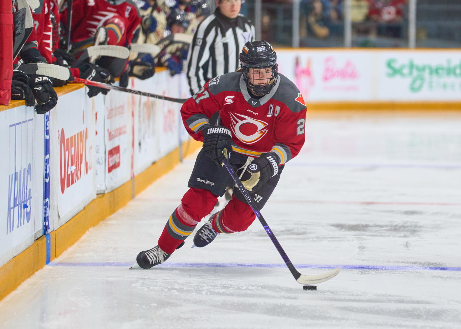 Shiann Darkangelo rushes the puck for the Ottawa Charge in game four - Photo @ Ellen Bond
