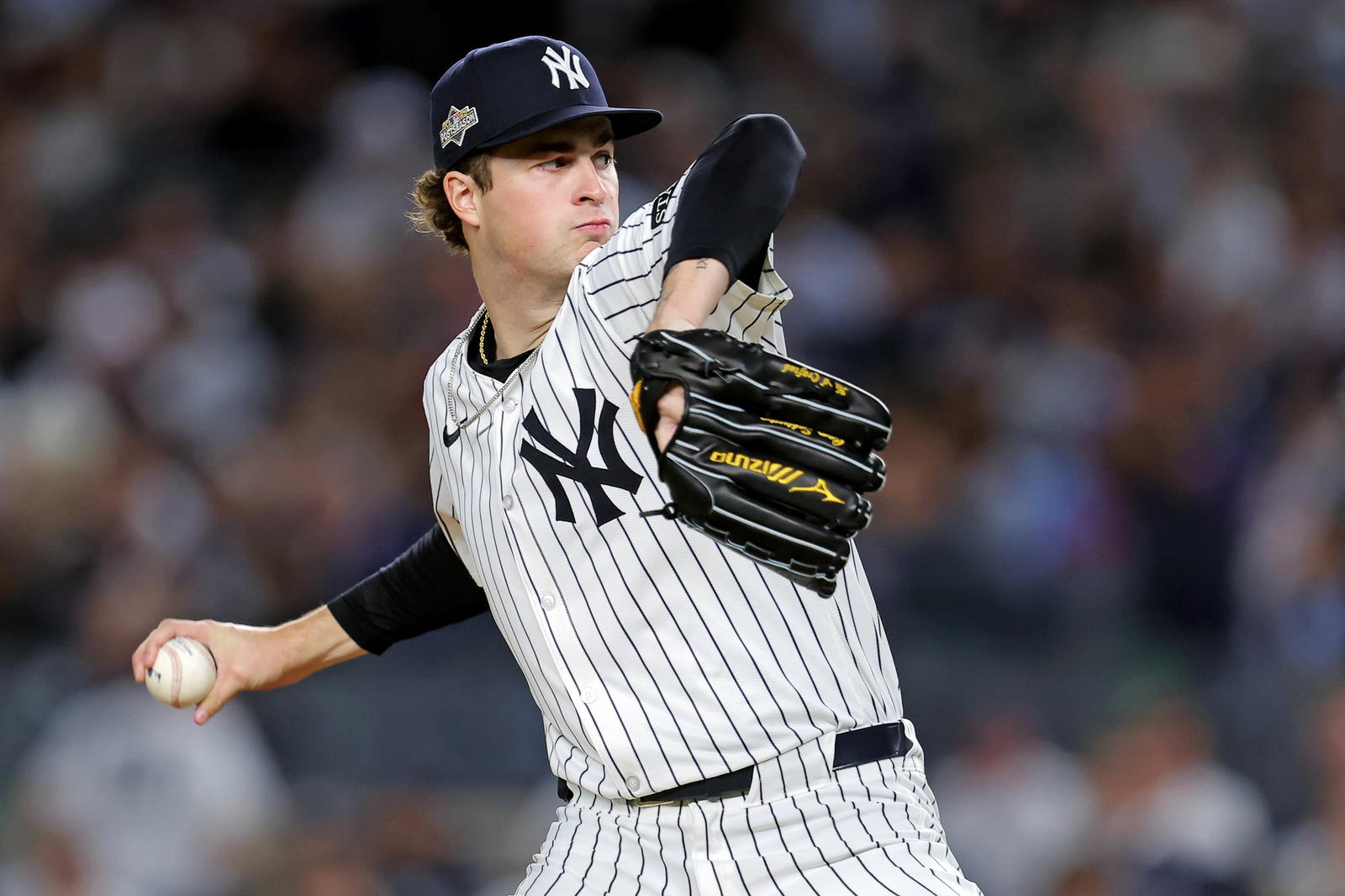 New York Yankees pitcher Cam Schlittler. Credit:&nbsp;Brad Penner-Imagn Images.