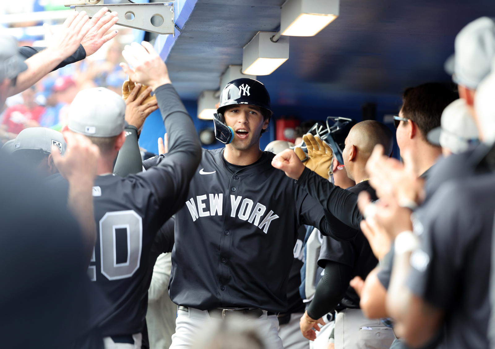 New York Yankees outfielder Spencer Jones. Credit: Kim Klement Neitzel-Imagn Images.