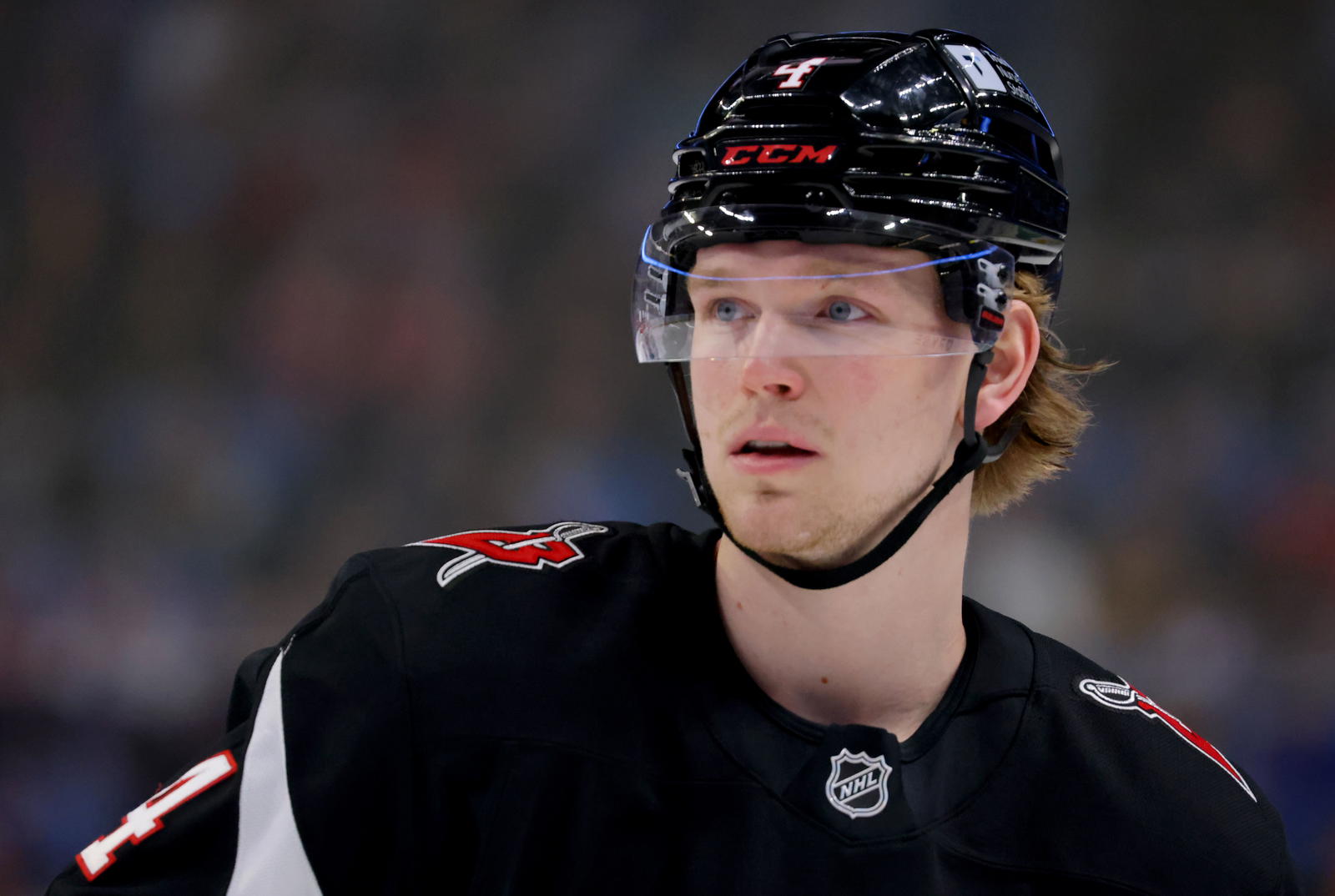 Bowen Byram has extended his stay with the Sabres for two more years. (Photo: Timothy T. Ludwig, Imagn Images)
