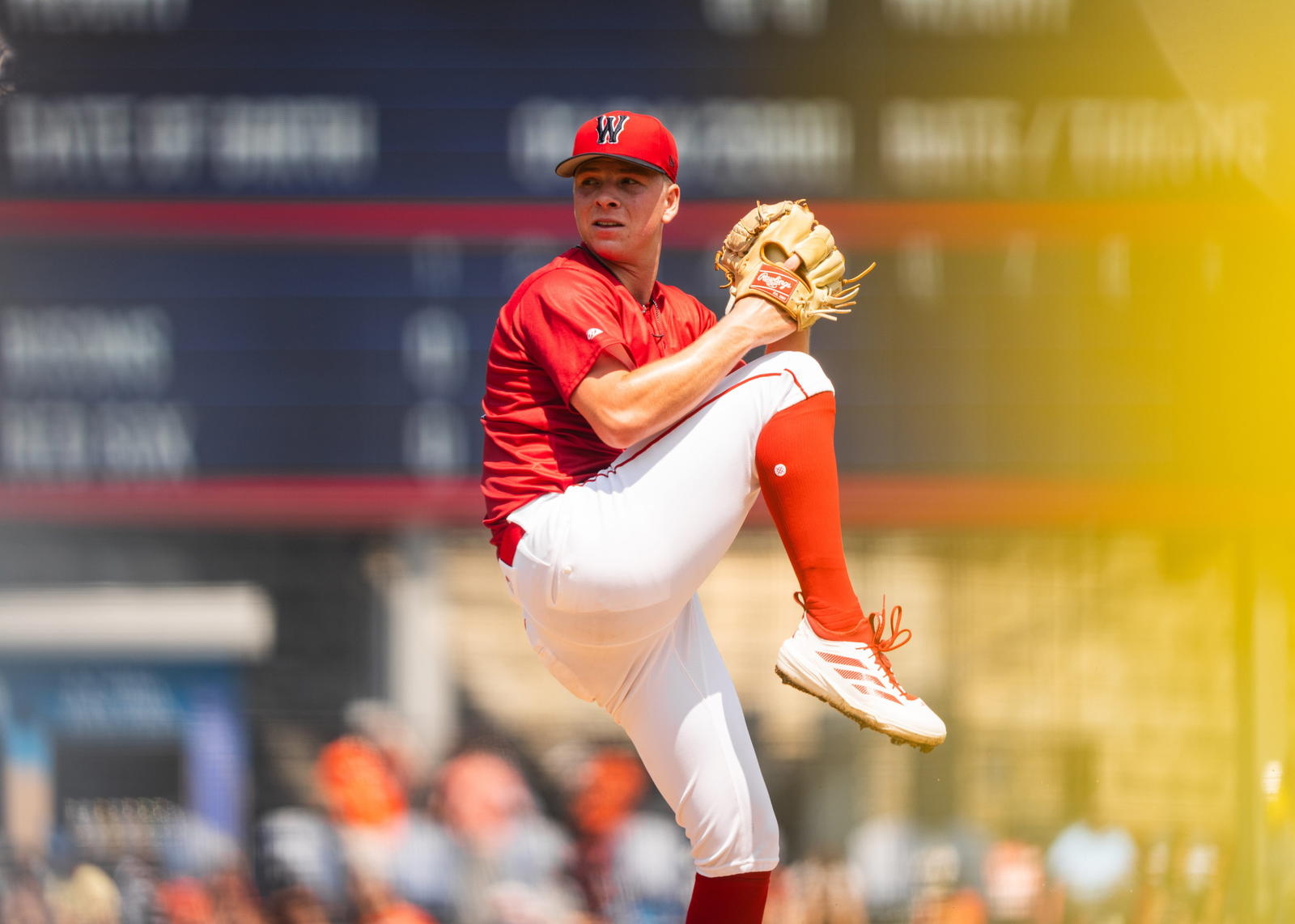 Left-handed pitcher Kyle Harrison gets ready to make a pitch for Triple-A Worcester on Aug. 7, 2025. Harrison is expected to be called up to the Boston Red Sox. (WooSox Photo/Ashley Green/USA TODAY NETWORK/Imagn Images)