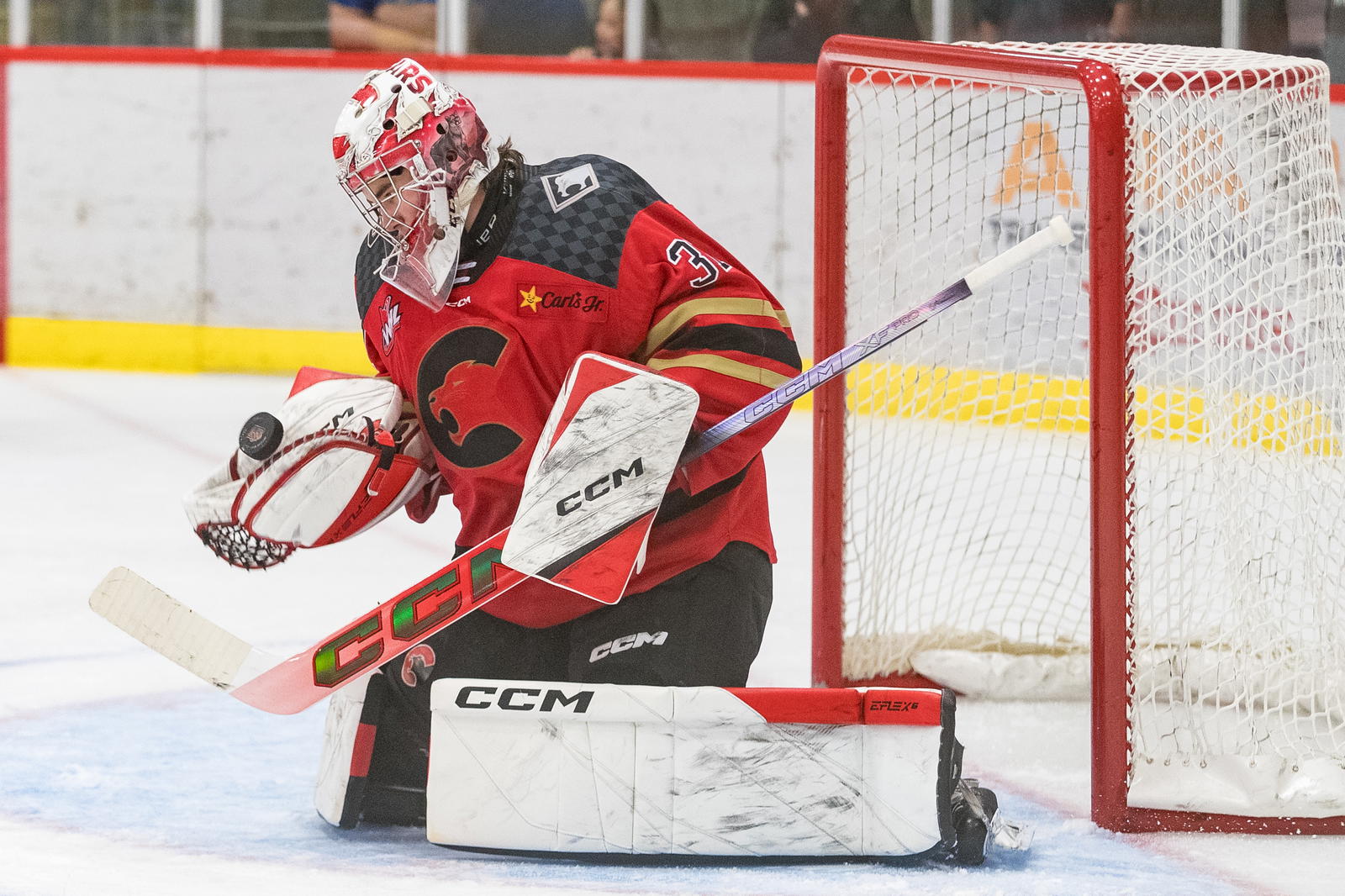 Ravensbergen will surely go in Round 1, but, like most goalies, he probably won’t see the NHL for many years. (James Doyle/Prince George Cougars)