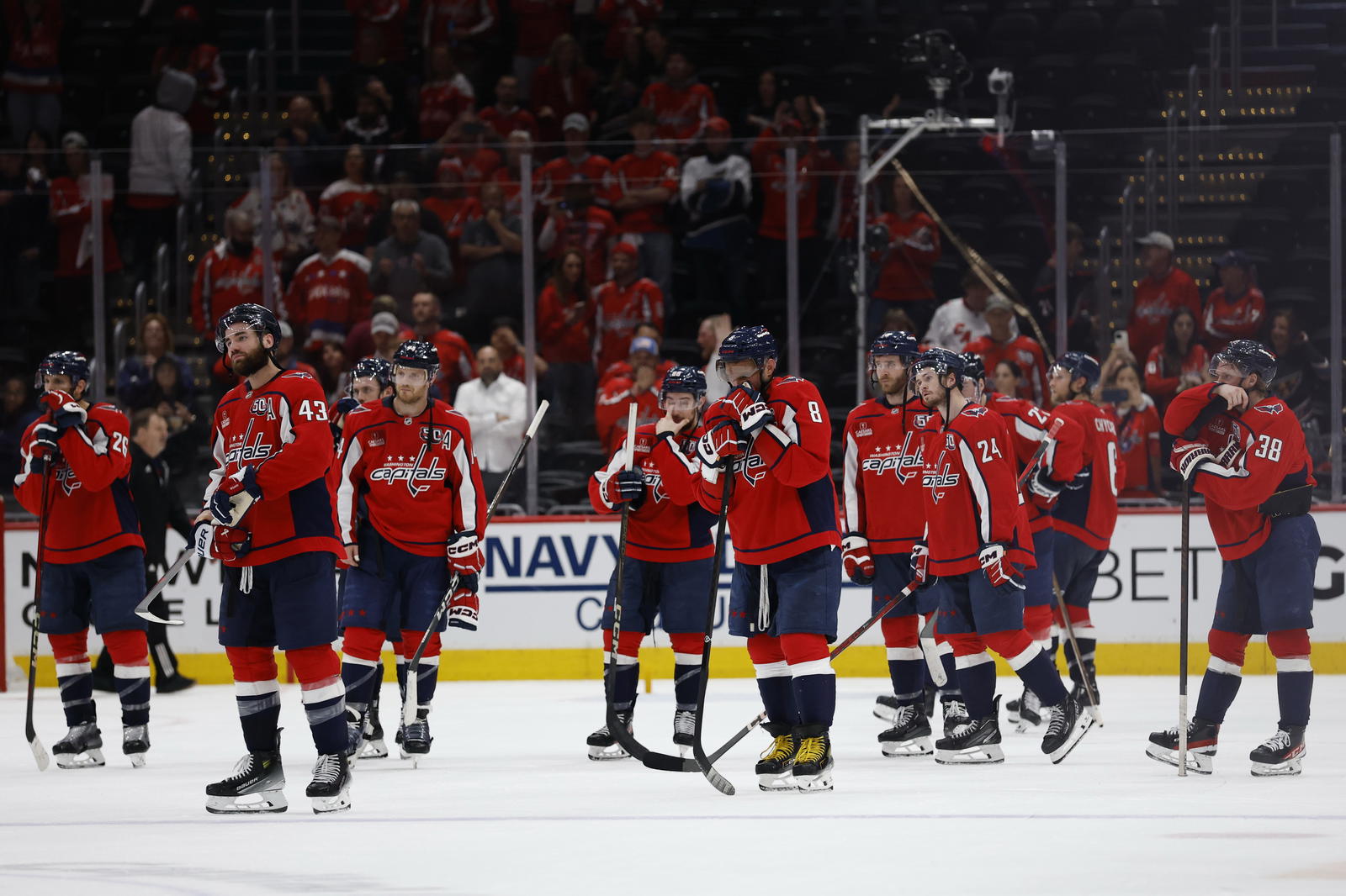 The Capitals suffered a 3-1 loss in Game 5, putting an end to a memorable season. (Geoff Burke — Imagn Images)