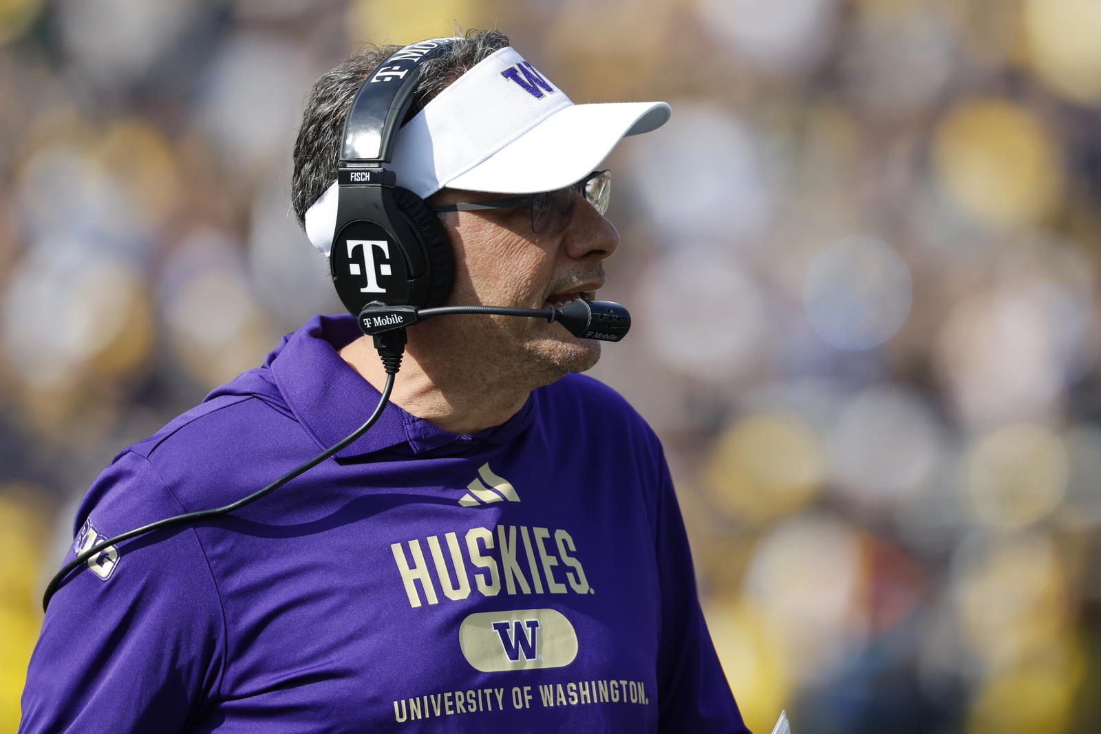 Washington Huskies head coach Jedd Fisch on the sideline in the first half against the Michigan Wolverines at Michigan Stadium. Rick Osentoski-Imagn Images