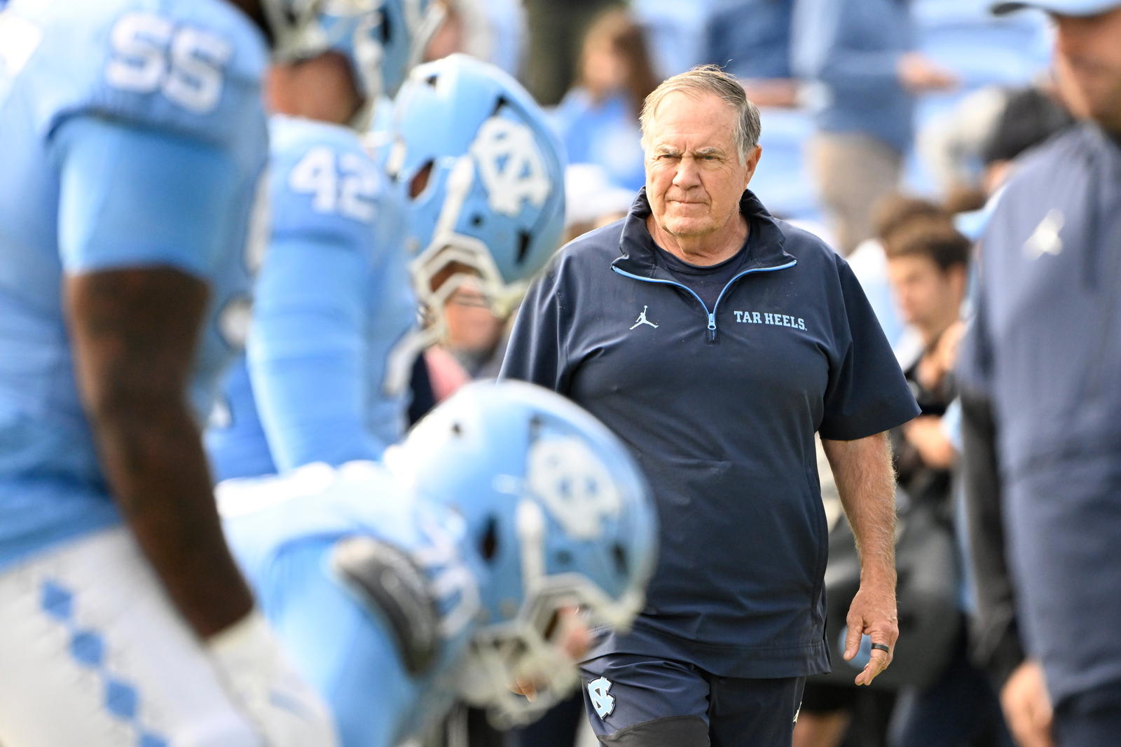North Carolina Tar Heels coach Bill Belichick. Credit:&nbsp;Bob Donnan-Imagn Images.