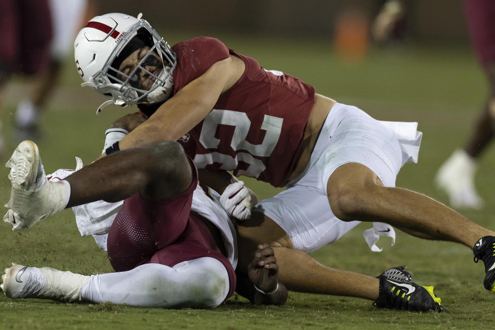 Castellanos being hit mid-slide. Photo credit:&nbsp;Stan Szeto-Imagn Images