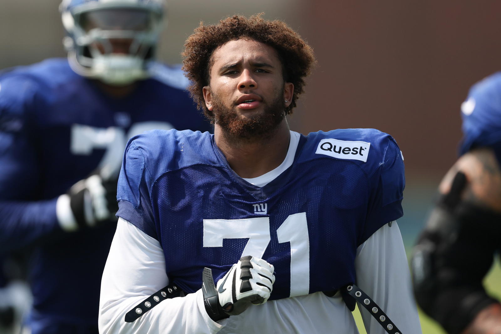 New York Giants offensive lineman Marcus Mbow.